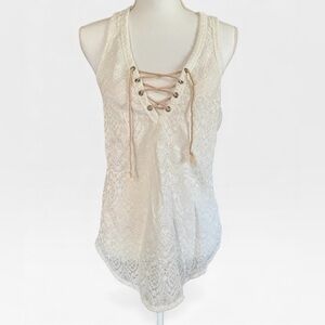 White Lace Sleeveless Top
